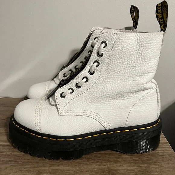 Dr. Martens | Shoes | White Doc Martens With Zipper | Poshmark